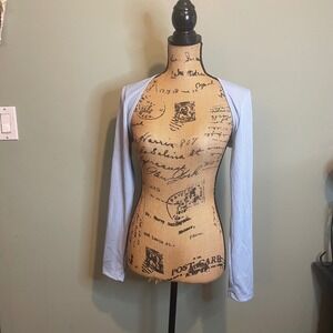 Shein Pastel Feminine Soft Girl Simple Casual Bolero Cardigan Light Blue‎ Large